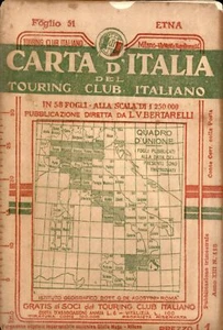 Ätna Italienkarte des italienischen Touring Clubs mit Ortsverzeichnis - Bild 1 von 1