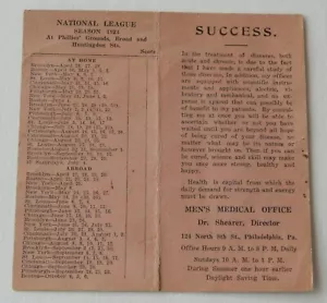 1923 Philadelphia Phillies Athletics Pocket Schedule Shibe Park Phillies Grounds - Picture 1 of 2