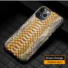 Coque arrière en peau de serpent pour iPhone 15 Pro Max véritable étui armure en cuir python