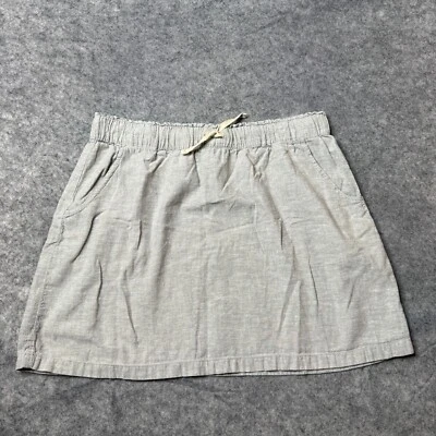 Falda Patagonia Mujer M Gris Mini Cordón Pull On Mezcla de Cáñamo Playa Viaje Foto 1 de 4