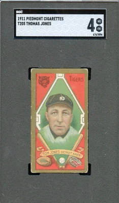 SGC BB - 1911 - T205 - Gold Border - Thomas Jones - SGC 4 - VG-EX - Image 1 of 2