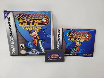 GAMEBOY ADVANCE MEGAMAN BATTLE NETWORK 3 BLUE VERSION COMPLETE WITH BOX & MANUAL - Image 1 of 4