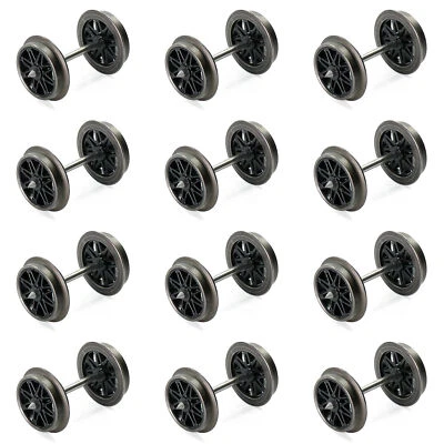 8pcs HO Scale 1:87 36" Metal Wheels Plastic Spoke Wheelsets - Image 1 of 4