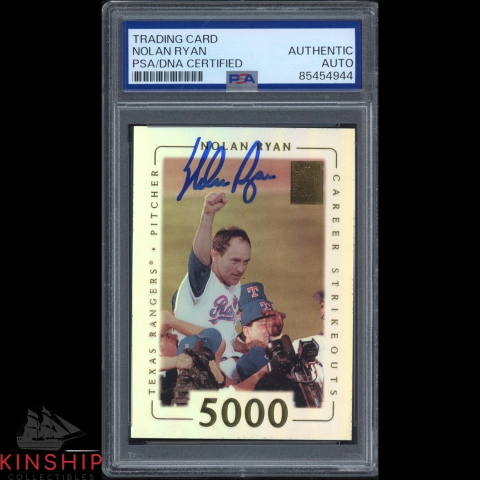 Nolan Ryan signed 2002 Topps Trading Card PSA DNA Slab Baseball HOF Auto C4032 - Image 1 of 1