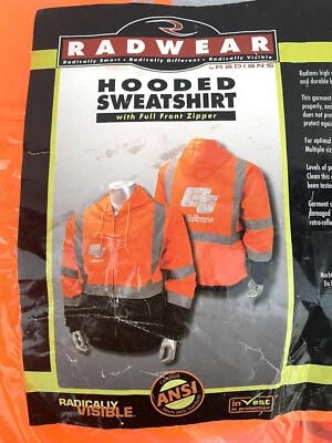 RADIANS HOODED SWEATSHIRT with Full Front Zipper Orang-2X - Image 1 of 4