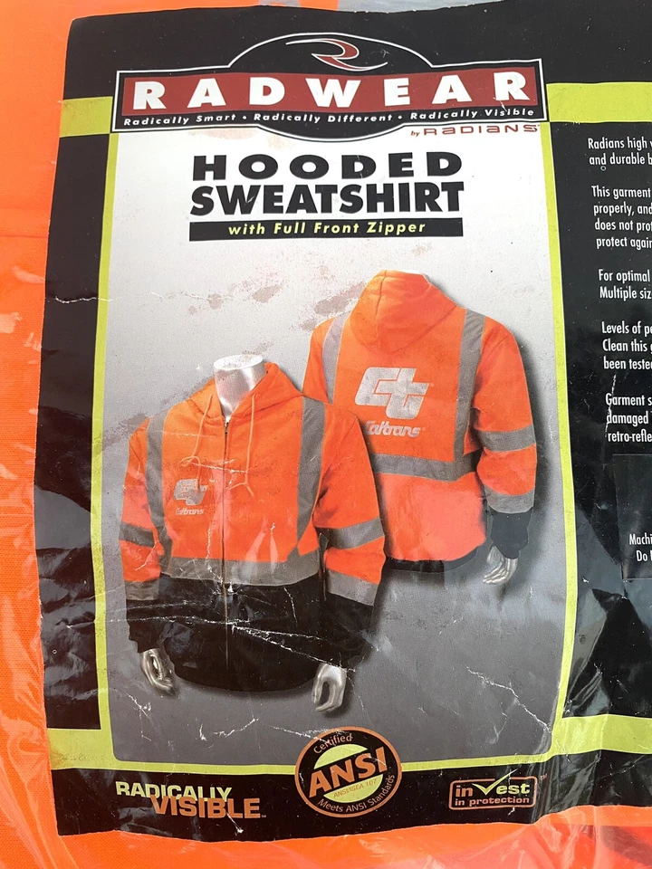 RADIANS HOODED SWEATSHIRT with Full Front Zipper Orang-2X - Image 1 of 4