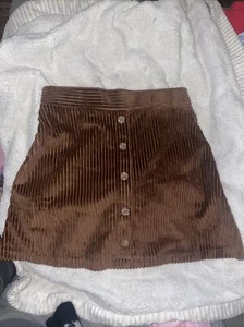 Belle Du Jour Corduroy Button Skirt, Big Girl's Size M 8/10 Brown NEW - Picture 1 of 9