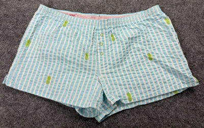 Gap Body Lounge Shorts Womens S Pajama Shorts Seersucker Stripe Pineapple Y2K - Image 1 of 4