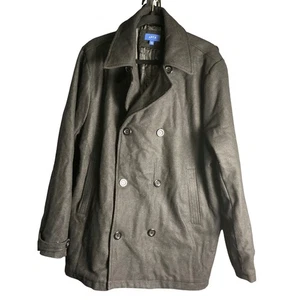 Apt 9 Women Double Breasted Wool Blend Peacoat Jacket Black Size Medium - Picture 1 of 6