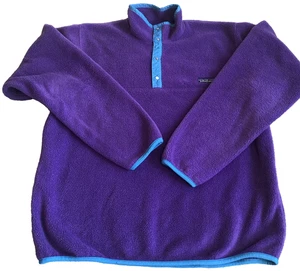VTG 80s Patagonia Mens L Synchilla Purple Snap-T Fleece Jacket Pullover Blue USA - Imagen 1 de 12