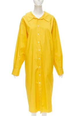 MARNI egg yolk yellow cotton spread collar knee length shirt dress IT36 XS - Image 1 of 4