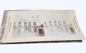 1893 Hall Of Mines & Mining Columbian Exposition Chicago World Fair Stereoview - Bild 1 von 3