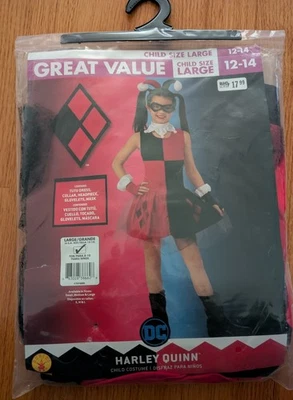 Nuevo con etiquetas Disfraz Halloween Harley Quinn Niñas Grande 12-14 Foto 1 de 3