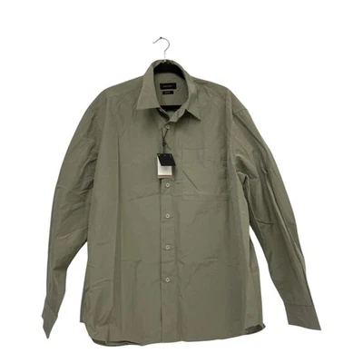 Camisa con botones Massimo Dutti para hombre 2XL XXL verde algodón manga larga 0158/600 nueva con etiquetas Foto 1 de 4