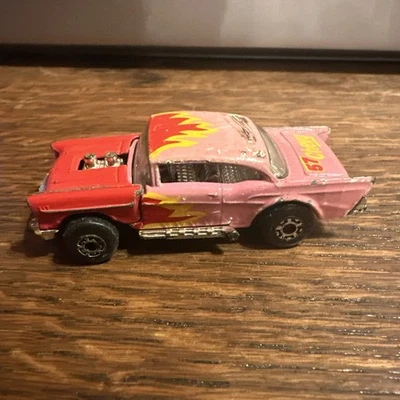 Matchbox Superfast MB4 57' CHEVY in RARER PINK/RED with FLAME TAMPOS " CHANGER - Image 1 of 4