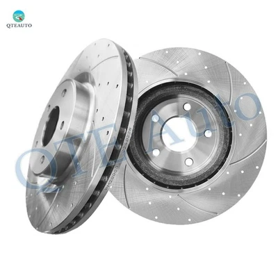 Front 320mm Drilled Slotted Brake Disc Rotors For 2016 2017 Infiniti QX50 - Image 1 of 4