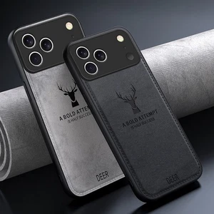 For iPhone 17 16 15 14 13 12 Pro Max Air 11 Elk Deer Pattern Leather Case Cover - Picture 1 of 18