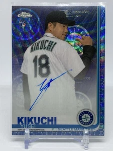 Yusei Kikuchi 2019 Topps Chrome Rookie Autografo Onda Blu Rifrattore Auto 42/150 - Foto 1 di 3