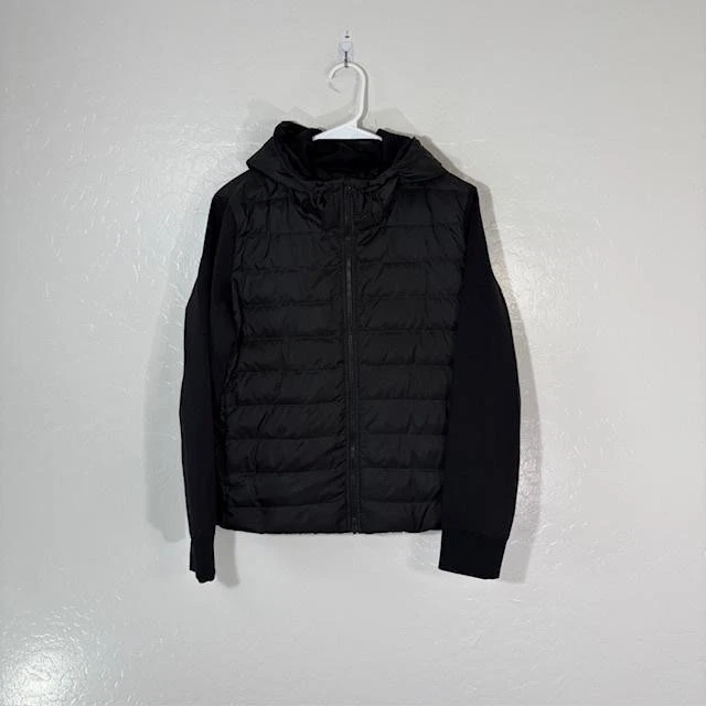 Chaqueta Theory Mujer Mediana Puffer Combo Tejido Tecnología Con Capucha Cremallera Completa Ligera Foto 1 de 4