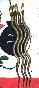 MESSING SCHLANGE TÜRGRIFFGRIFFE X 4 (14 3/4") HERVORRAGENDER ZUSTAND SELTEN GOTHISCH MYTHISCH - Bild 1 von 14