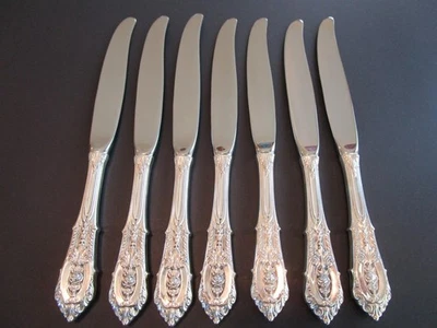 PRECIO UNO- CUCHILLO DE CENA VERDADERO VAJILLA ESTERLINA PUNTA ROSA WALLACE*9 3/4" LOTE*EXCL Foto 1 de 4