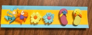 6 Magnetic Wine Charms By Simply Charmed Flower, Flip Flop, Fish Cute - Picture 1 of 5