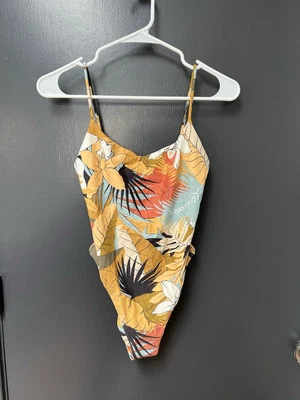 Madewell Second Wave One Piece Swimsuit Spaghetti Strap Tropical Womens Sz M - Image 1 of 4