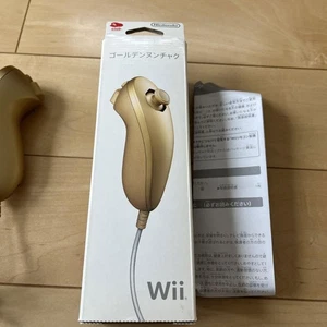Wii Gold Nunchuck - Tested, Used, Slight Booklet Damage, Compatible - Picture 1 of 6