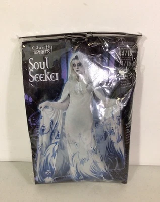 Disfraz de Halloween Soul Seeker Juegos con disfraces Vestido elegante y capa estampado de fantasmas para mujer 16 Foto 1 de 4