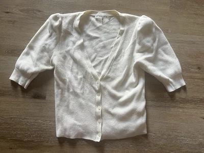 Blusa Top Mujer Marco Mezcla Seda Abullonada Manga Corta Abotonada XS Beige Foto 1 de 4