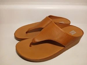 Sandalias FitFlop para mujer talla 8 Lulu marrón claro cuero puntera plataforma - Imagen 1 de 6