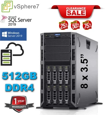Dell PowerEdge T630 2xE5-2697v4 MAX 3.60Ghz 36-Core 512GB DDR4 H730  3.84TB SSD - Image 1 of 4