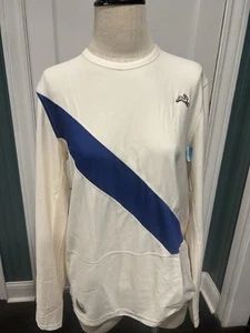 Tracksmith Herren große Langarm blau & weiß gestreift sportlich, neu ohne Etikett - Bild 1 von 7