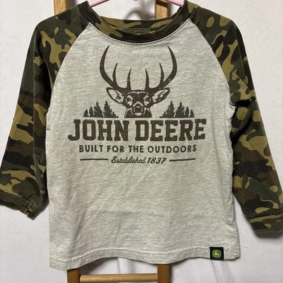 John Deere 衬衫 学步儿童 男孩 尺寸 3T 灰色迷彩 长袖 Buck — 第 1/4 张图片