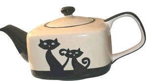 Hues N Brews Cattitude Siamkatzen Teekanne Black Paws Kaffee Tee - Bild 1 von 10