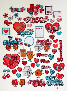 Valentines Day Vinyl Self Adhesive Stickers Fun Stickers Hearts Valentines - Picture 1 of 4