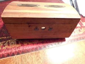 Antique Wooden Money Box - Picture 1 of 7
