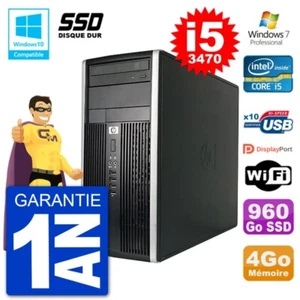 PC HP 6300 MT Intel Core i5-3470 RAM 4GB SSD 960GB DVD Brenner Wifi W7 - Bild 1 von 1