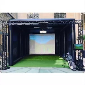 CN Stock PVC aufblasbarer Golfsimulator Gehäuse Golf Training Käfig mit Bildschirm - Bild 1 von 8