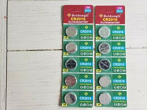 10 CR2016 Batteries LITHIUM COIN CELL Button Battery Exp 2024