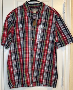 Duluth Trading Co Men’s Size M Button-Up Shirt NWT Colorful Striped Short-Sleeve - Picture 1 of 8
