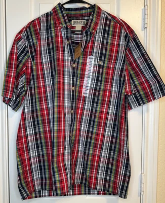Duluth Trading Co Men’s Size M Button-Up Shirt NWT Colorful Striped Short-Sleeve - Image 1 of 4