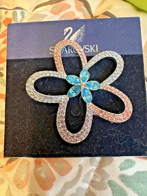 jwry-SWAROVSKI Pin o Broche Cristales Color Rosa, Blanco, Azul Foto 1 de 2
