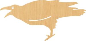 Raven 1 Laser Cut Out Wood Shape Craft Supply - Woodcraft Cutout