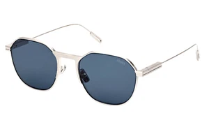 Occhiali da sole Ermenegildo Zegna EZ 0234 17V spazzolato palladio/lenti blu 55 nuovi - Foto 1 di 4