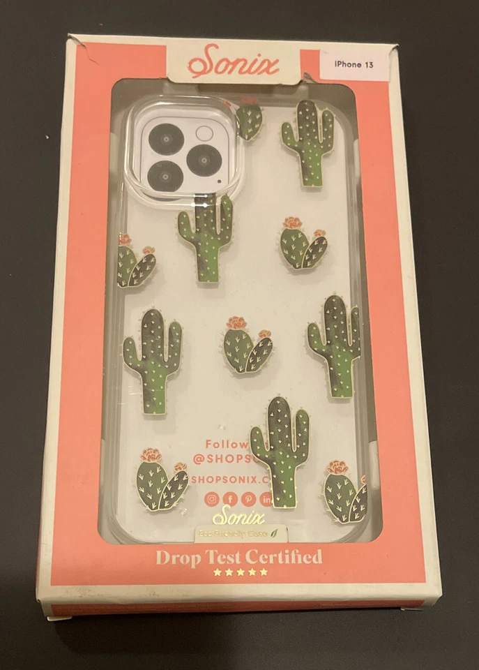 Nueva Funda Sonix Apple iPhone 13 Transparente Recubierta Espinosa Pera Diseño Cactus  Foto 1 de 1