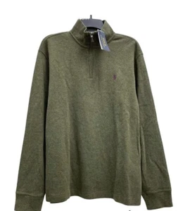 Polo Ralph Lauren Estate Rib 1/4 Quarter Zip Sweater Mens Size M Pullover Pony - Picture 1 of 10