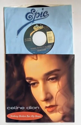 CELINE DION NOTHING BROKEN BUT MY HEART 7" US VINYL 45 - FREE CUSTOM PIC SLEEVE - Image 1 of 4