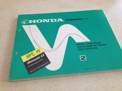 Honda CM250C CM250 Custom (C,D) Parts Lista Catalogo Pezzo di Ricambio - Immagine 1 di 4