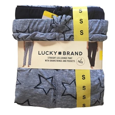 Lucky Brand New Women's Size Small 2 Pack Straight Leg Lounge Pant Pockets - Image 1 of 4